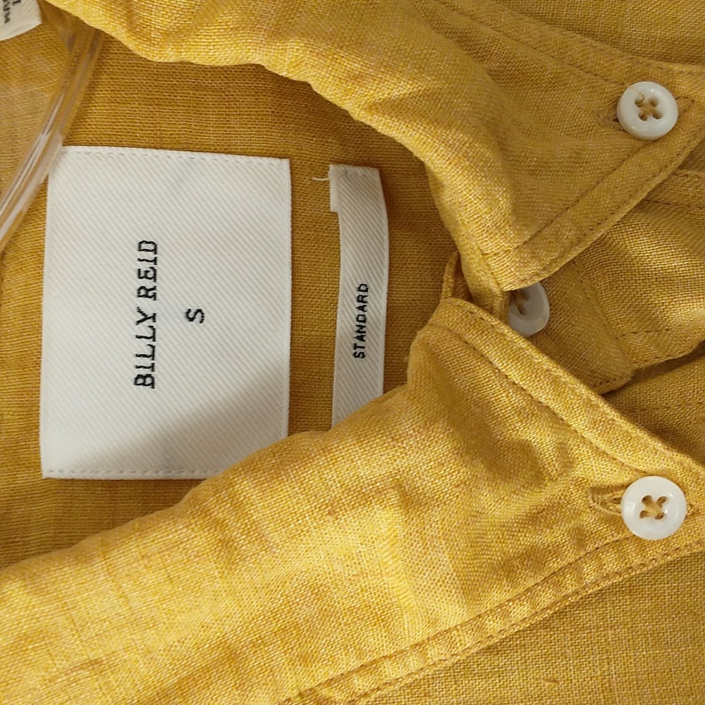 Two Billy Reid Tuscumbia Shirts Linen Honey & Cotton Print Short Sleeve Quality - Picture 3 of 12
